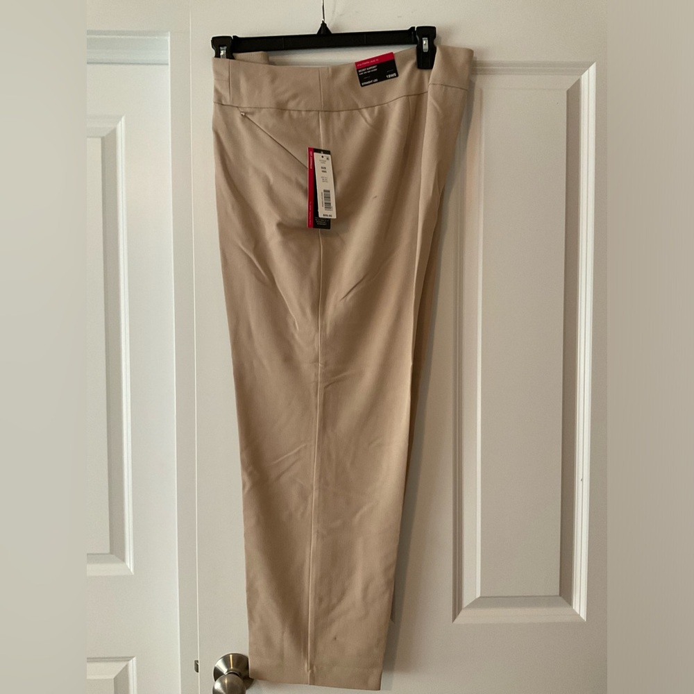 NWT 18WS Secret Support/Park Avenue Fit beige slacks.
